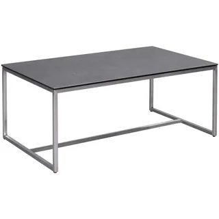 Novel Couchtisch , Anthrazit, Edelstahlfarben , Metall, Glas, Keramik , rechteckig , eckig , 60x42x100 cm , Wohnzimmer, Wohnzimmertische, Couchtische, Couchtische Glas