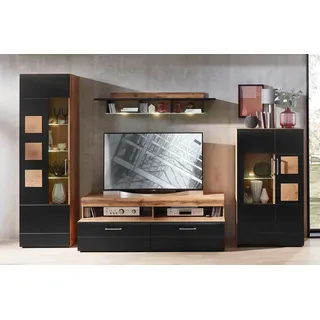 Innostyle Wohnwand Sonate Lack Schwarz