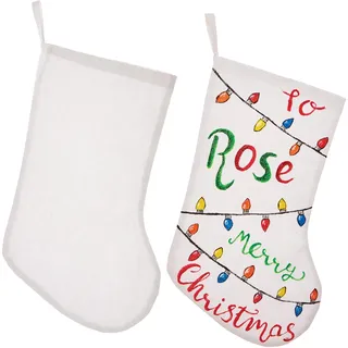 Baker Ross FX787 Große Stoffstrümpfe - Packung mit 3, leere Weihnachtsstrümpfe zum Dekorieren und Personalisieren für Kinder