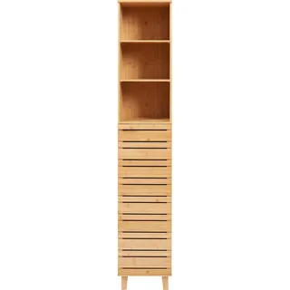[en.casa] Epind Hochschrank 180 x 33 x 30 cm Beige Holz