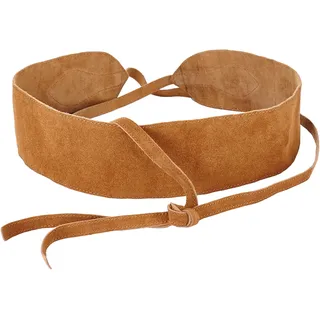 LASCANA Taillengürtel "Bindegürtel, Ledergürtel, Gürtel für Kleid & Overall, Bauchgürtel" aus Leder zum Binden mit Shaping-Effekt, camelfarben