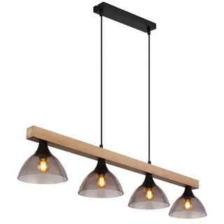GLOBO Lindi 4-flg. 17 cm rechteckig Holzfarben/Schwarz