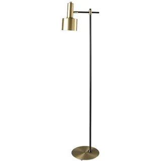 Angel Cerda Angel Cerdá Stehleuchte aus vergoldetem Aluminium und schwarzem Stahl, verstellbarer Schirm , Goldfarben , Metall , Freiform , E27 , 50x164x30 cm , Lampen & Leuchten, Innenbeleuchtung, Stehlampen