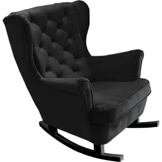 DomoHome Relaxsessel Armlehnensessel Armlehnen Fernsehsessel Loungesessel Polstersessel Couchsessel Armsessel Chair Wohnzimmersessel Ohrensessel | 102x81x95cm | Black_29861 - Schwarz