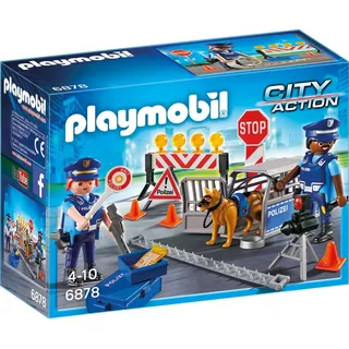Playmobil Polizei Straßensperre mit Hund 12345