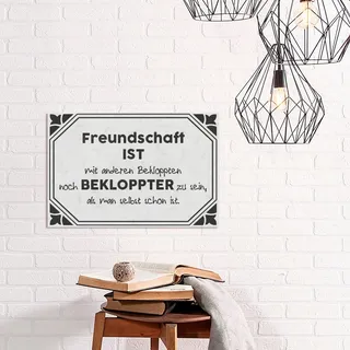 queence Metallbild »Freundschaft« Schriftzug   Schriftzüge 1 Stk. tlg. Stahlschilder, schwarz