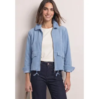 Cordjacke STREET ONE, Damen, Gr. 38, blau (northern blau), Cord, Obermaterial: 100% Baumwolle. Futter: 100% Polyester, figurumspielend taillenbedeckt, Jacken Cordjacke, Tunnelzug am Saum