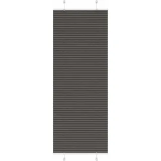 Plissee Schwarz 80x200 cm Stoffbreite 79,4 cm Polyester - Schwarz