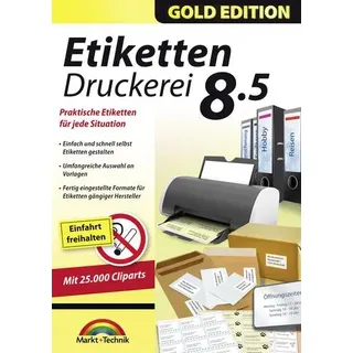 Markt + Technik Markt & Technik Etiketten Druckerei 8.5 Gold Edition Vollversion, 1 Lizenz Windows Etikettendruck-Software