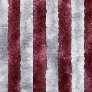 Moritz Flauschvorhang aus Chenille 100 x 200 cm bordeaux silber Türvorhang als Fliegenschutz Insektenschutz für Camping Wohnwagen - bordeaux, Silber