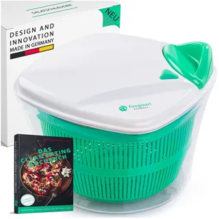 freegreen Salatschleuder 5 Liter mit patentiertem Zugmechanismus