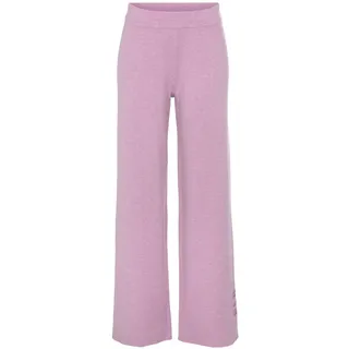 ELBSAND Strickhose mit weitem Bein und eingestricktem Logo, Loungewear, rosa,
