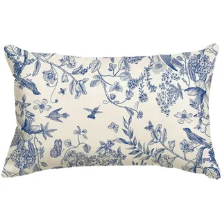 Artoid Mode Monochrome Skizze Vögel Blumen Frühling Kissenbezug, 30x50 cm Sommer Zierkissenbezug Cushion Cover Couch Wohnzimmer Deko