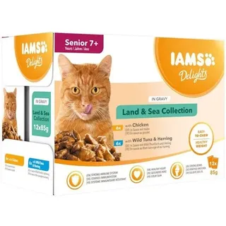 Iams Delights Senior Land & Sea Collection in Gravy 12x85g