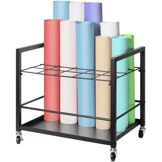 Vevor Blaupausen Aufbewahrungsregal, Blaupausenhalter mit 20 Fächern und Rädern, Aufbewahrungswagen aus Metall für Karten, Poster, Architektur-Baupläne, Rollordner-Organizer für Büro, Schule, Studios