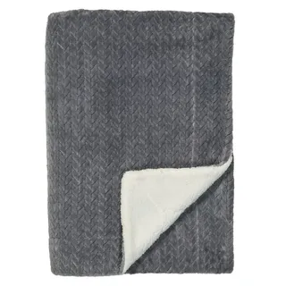 SCHIESSER Wohndecke »Sherpa-Decke Elsa« mit aufwendigem Zopfmuster, grau