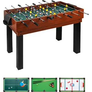 shelfmade Multifunktionaler Spieltisch, Tischfußball für Kinder, Holz, umbaubarer Billardtisch, Mini-Tischtennistisch – Multi-Spieltisch für Erwachsene – 10 Spiele in 1