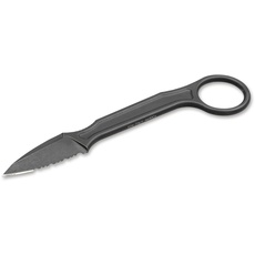 Bastinelli Knives Unisex – Erwachsene Spade Serrated feststehendes Messer, Schwarz, 15 cm