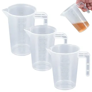 3 Stk Messbecher Set, 50ml 100ml 250ml Präzision mit Waage, Messbecher Dosierhilfe für Waschmittel, Küche Backen, Labor, Kochen