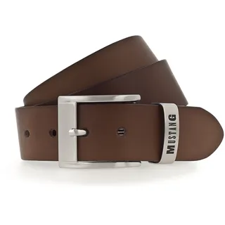 MUSTANG Ledergürtel Überlänge, Vintagecharakter, 4 cm, braun