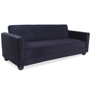 Menzzo Clayton Sofa aus Samt, Schwarz, 200