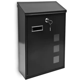 Relaxdays Design Briefkasten aus Metall Schwarz