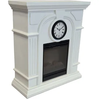 abc HOME Elektrokamin inkl. Uhr, dimmbar, 900/1800 W, weiß