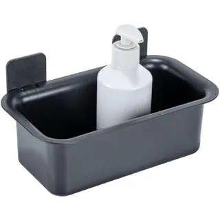 Allstar Wandablage Mod Parma Klebe-Wandablage Bad schwarz ohne Bohren Duschablage Badezimmer Regal ABS Kunststoff 23 x 8 x 22 cm für Glatte Oberflächen