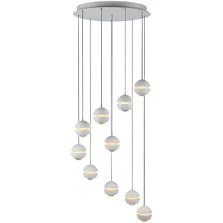 Schöner Wohnen Led-Pendelleuchte , Weiß , Metall, Kunststoff , 55x220x55 cm , Schutzklasse II (Schutzisoliert) , höhenverstellbar , Lampen & Leuchten, Leuchtenserien