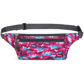 Namvo 1 Stück rote wasserdichte Gürteltasche in Camouflage-Optik, Gürteltasche in Camouflage-Optik, Sport-Stil