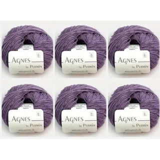 6x Agnes by Permin – Luxus-Chainette aus Yak, Cashmere & Merino (25g/110m) (06 staubiges lila)