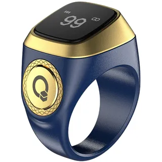 Al salama Smart Tasbih Zikr Ring, 20mm Muslim Digital Azan Wecker, Tasbih Zähler Smart Ring (Blau)
