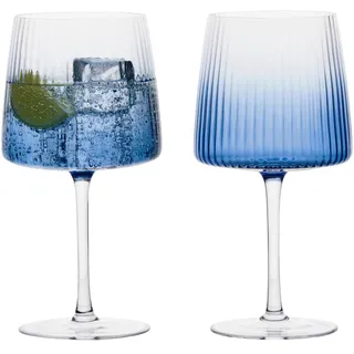 Anton Studio Designs – Set mit 2 Empire Blue Gin-Gläsern – Premium Blue Gin-Gläser
