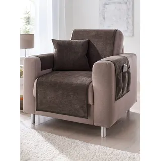 Tagesdecke Gr. 1, braun (schoko), B:50cm L:140cm, 55% Polyacryl, 25% Baumwolle, 20% Polyester, Tagesdecken, Tagesdecke
