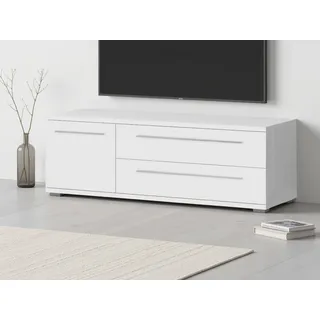 PLACES OF STYLE TV-Board PLACES OF STYLE "Piano", weiß (weiß 70 hochglanz), B:135cm H:46,2cm T:45,2cm, Spanplatte, Sideboards, TV-Board, UV lackiert, mit Soft-Close-Funktion