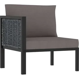 The Living Store Sofa-Eckelement mit Rechter Armlehne Poly Rattan Anthrazit - Grau