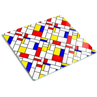 Tulup Glasplatte 60x52 cm Abstraktion , Multicolor , Glas , 60x0.4x52 cm , Küchen, Küchenelektrogeräte, Herde, Herdabdeckplatten