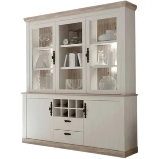 furn.design Buffetschrank Rovola 184 x 205 cm Pinie Weiß