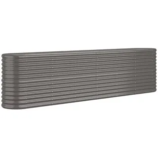 vidaXL Hochbeet, Wetterfestes Hochbeet für Garten Balkon Terrasse, Kräuterhochbeet zum Selber Bauen, Pflanzkasten aus Metall, Verzinkter Stahl Grau