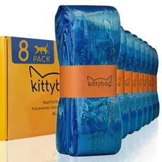kittybag Nachfüllfolie 8-Pack - kompatibel mit Nachfüllkassetten für Littycat Katzenstreu-Entsorgungseimer; geruchsdichte und strapazierfähige Nachfüllfolien für Katzen-Mülleimer (8 Stück)