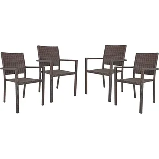 Stapelstuhl GARDEN PLEASURE "MALAGA", braun (coffee, coffee, coffee), B:55cm H:88cm T:57cm, Aluminium, Kunststoff, Stühle, Stapelstuhl, leicht verstaubar