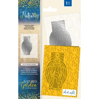 Crafter's Companion Nature's Garden-Weihnachtskrippe - Zuschnitt & Prägeordner Weihnachtsengel, Einheitsgröße