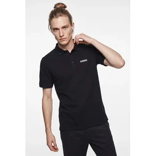 Napapijri Poloshirt "E-SMALL BOX" Kurzarm-Design, mit Polokragen, aus Baumwolle, schwarz beauty