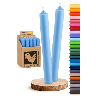Stabkerzen 10 Stück Tafelkerzen durchgehend gefärbt Spitzkerzen für die Tisch-Deko zur Hochzeit Weihnachten & Party Farbe: Hell-Blau Höhe:18cm