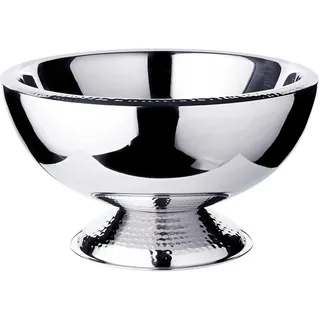 EDZARD Champagner Kühler Till (Ø 43 cm, groß) aus Edelstahl - Flaschenkühler, Sektkühler doppelwandig - Getränkekühler für 6 Flaschen - Schale für Sekt & Eiswürfel - Weinkühler gehämmert