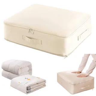 Zykra Aufbewahrungstasche für Bettdecken Winter, Selbstkomprimierender Organizer Ultra Platzsparender Große Kapazität Kleiderboxen Aufbewahrung Kleidung für Bettdecken Kleidung Decken 52x42x30cm