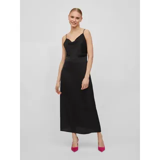 Trägerkleid VILA "VIRAVENNA STRAP ANKLE DRESS - NOOS", Damen, Gr. 44, N-Gr, schwarz, Web, Obermaterial: 100% Polyester, unifarben, slim fit, V-Ausschnitt, Kleider Trägerkleid, Kunstfaser, regular fit