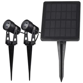 ChiliTec Außenstrahler 2er Set Akku/Solar schwarz/weiß 22,0 cm IP65
