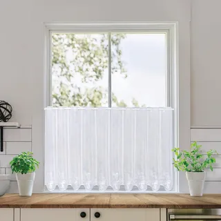 Scheibengardine GERSTER "Fabia, nach Maß" Gr. 3, weiß, B:80cm H:60cm, Voile, Polyester, Gardinen, Scheibengardine, SB-Bistro "Fabia", maßgenaue Anfertigung