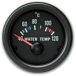 Jom Youngtimer ZusatzInstrument Wasseremperatur Anzeige Instrument 52mm Schwarz